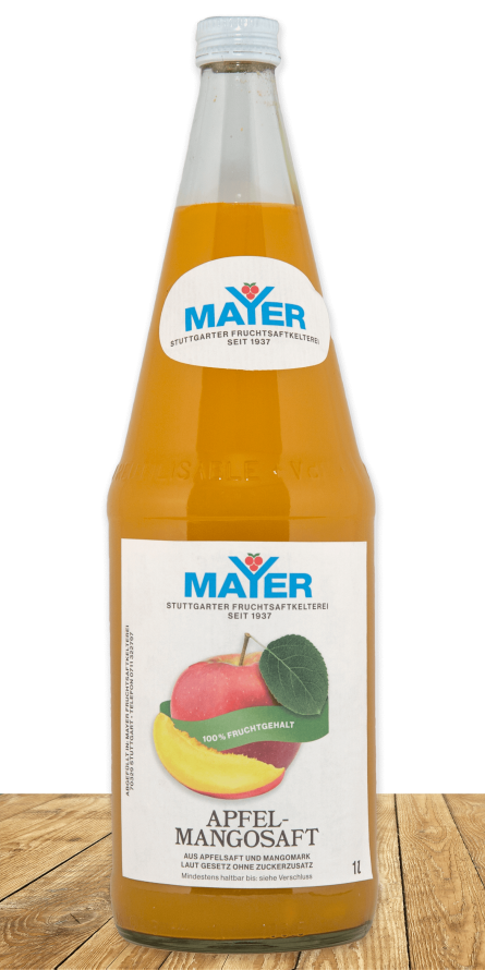 Komposition aus exotischem, cremigem Mango und unserem guten Apfelsaft.